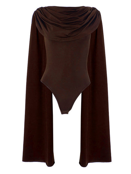 Goddess Draped Cape Bodysuit