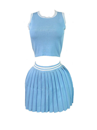 Crop Top & Pleated Tennis Skirt Set