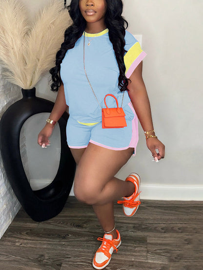 Colorblock Shorts Set