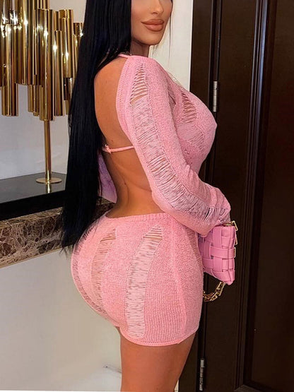 Off Shoulder Distressed Romper