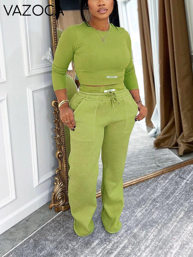 Cropped Top & Wide Joggers Set