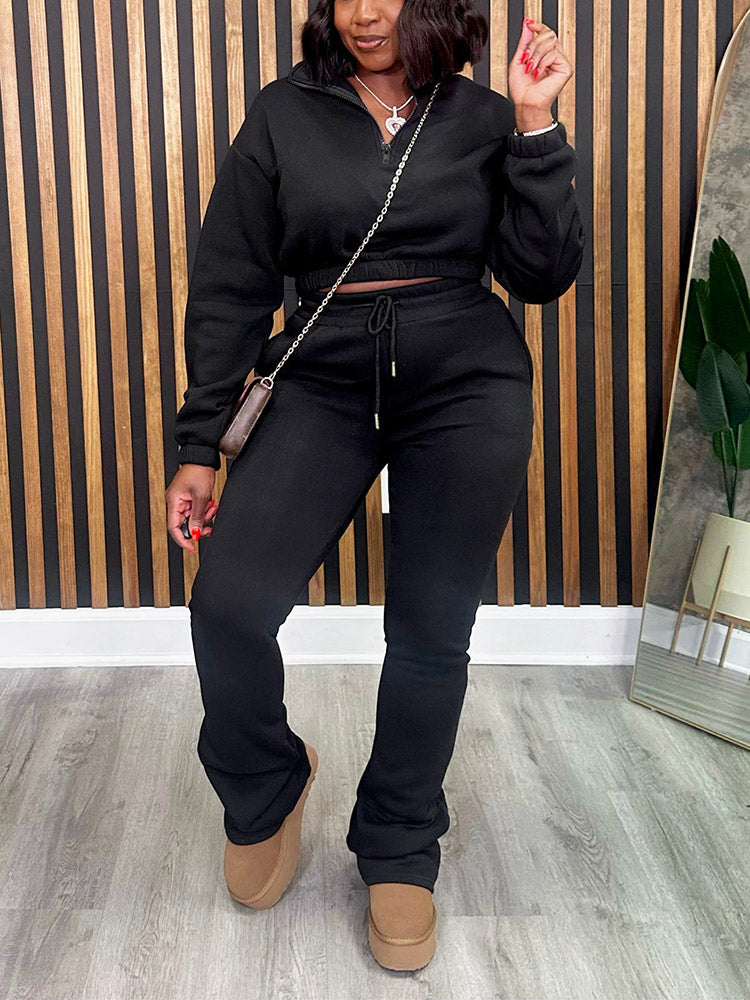 Half Zip Sweatshirt & Jogger Set