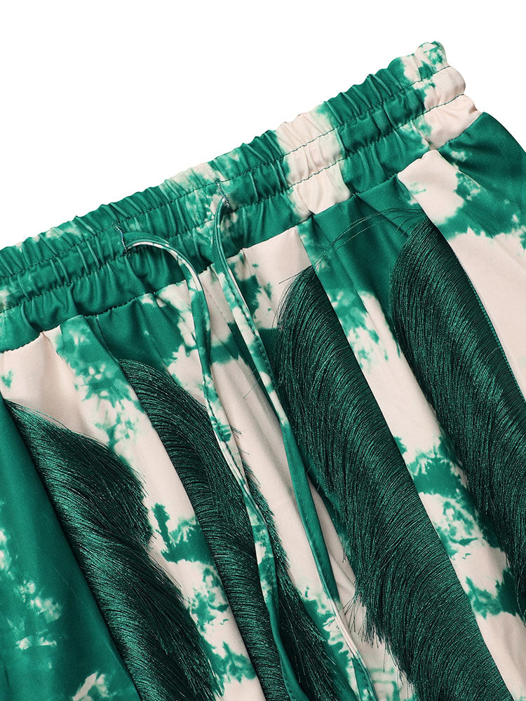 Tie Dye Bodysuit & Fringe Pants Set