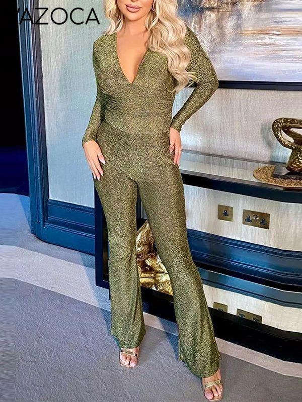 Sparkle V-Neck Jumppsuit