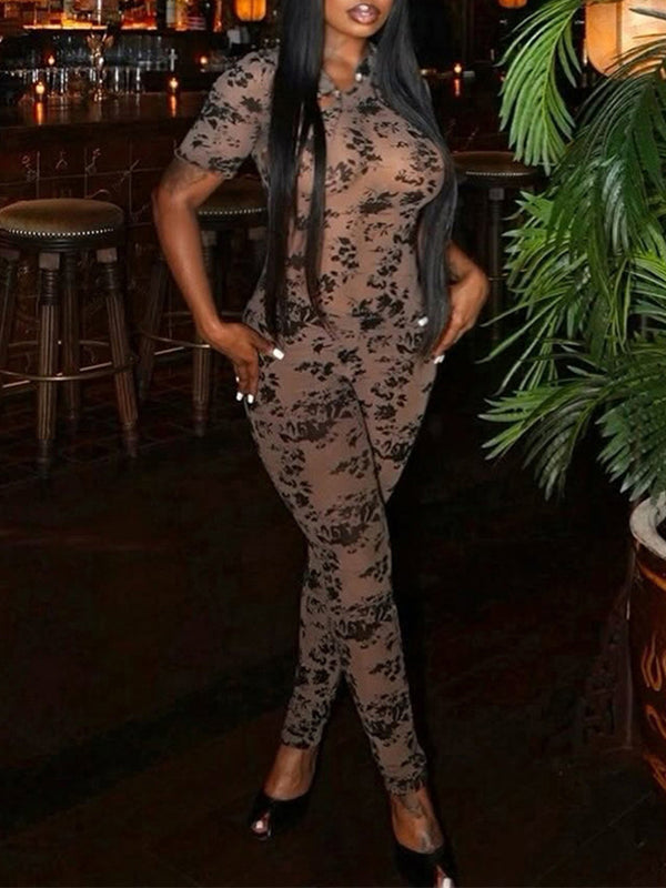 Printed Cutout Jumpsuit