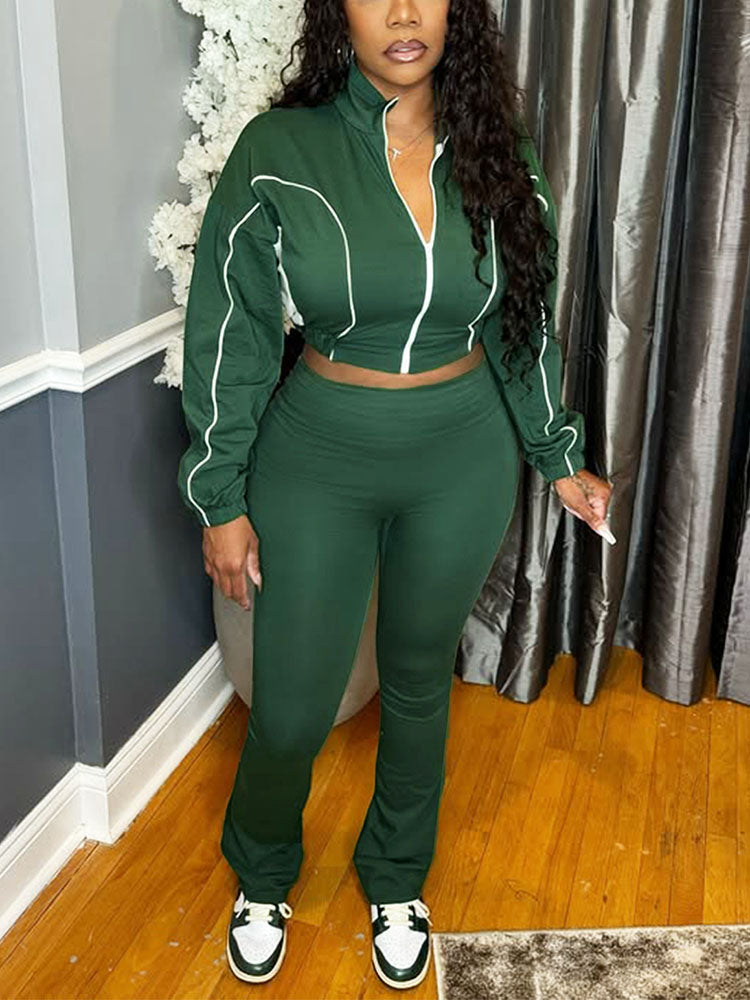 Vibrant Jacket & Flared Pants Set