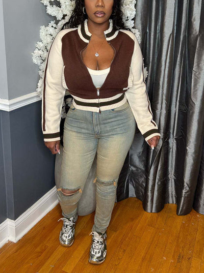 Knit Colorblock Jacket