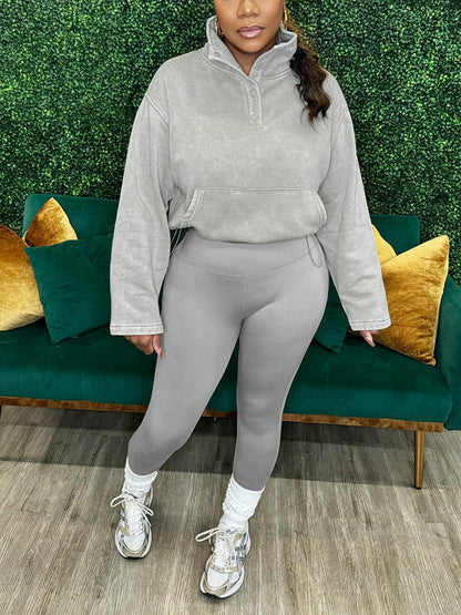 Washed Hoodie & Legging Activewear Set