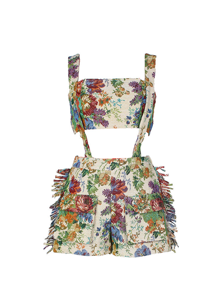 Vintage Tube Top & Overalls Set