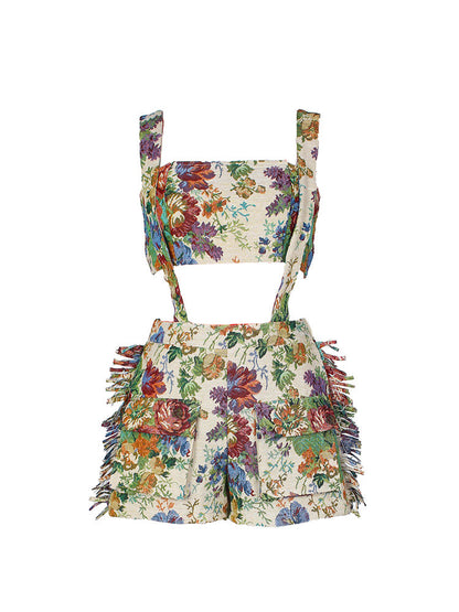 Vintage Tube Top & Overalls Set