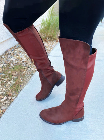 Suede Flat Over Knee Boots