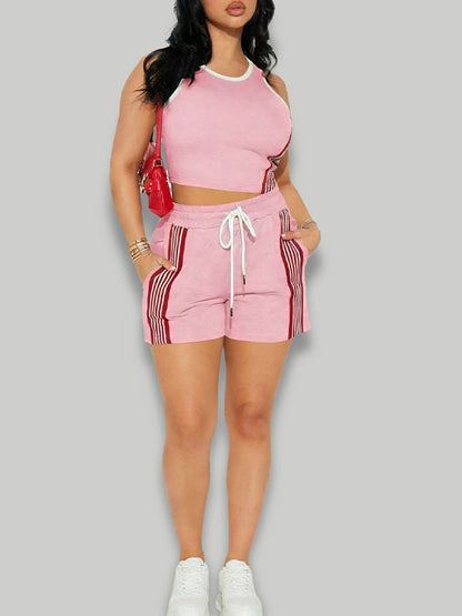 Stripe Tank Top & Shorts Set