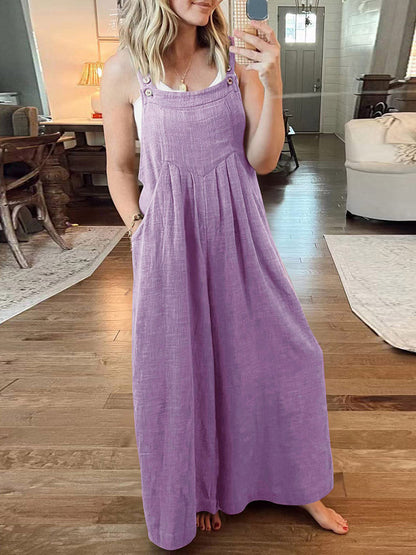 Cotton Linen Loose Overalls