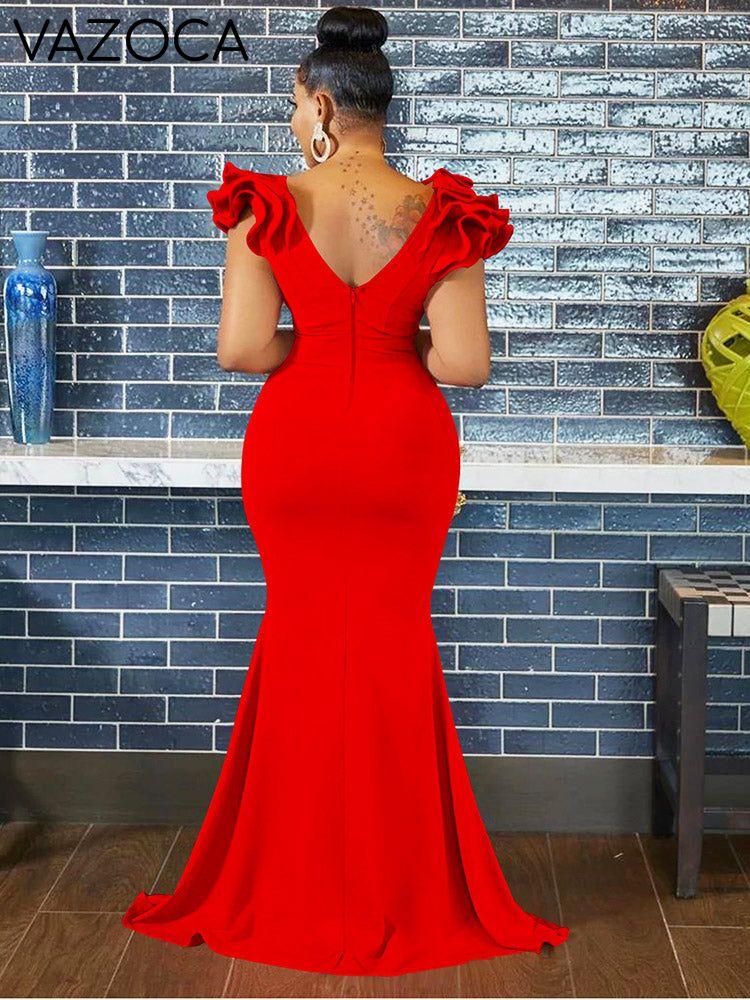 Ruffle Sleeve Maxi Dress