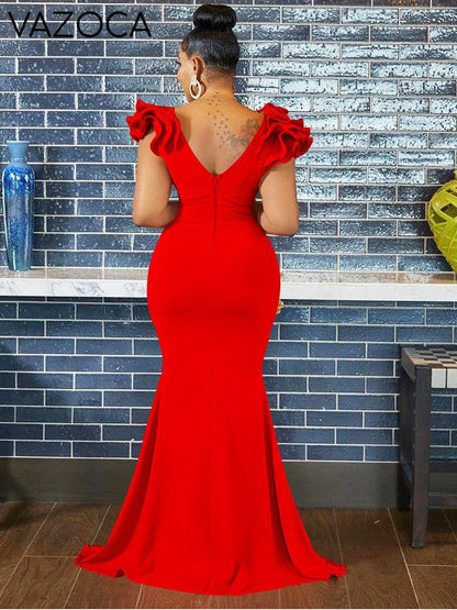 Ruffle Sleeve Maxi Dress