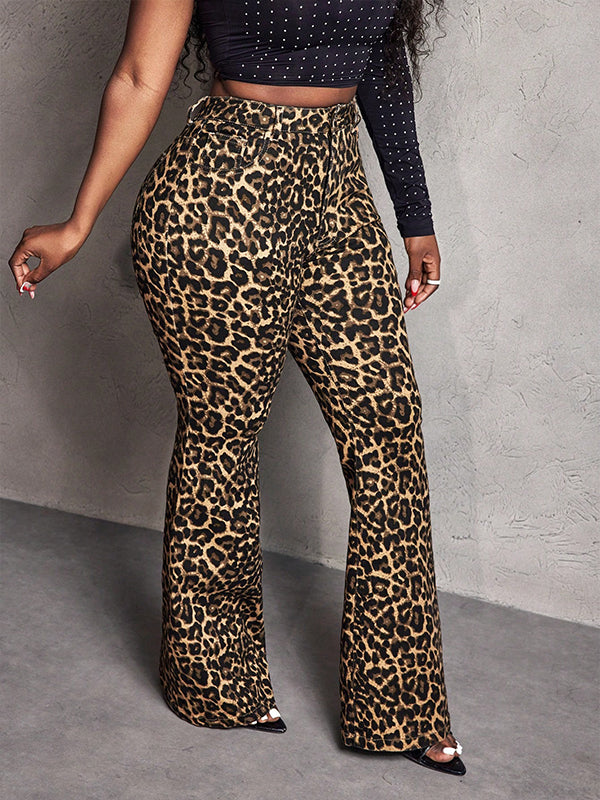 Leopard Flare Jeans