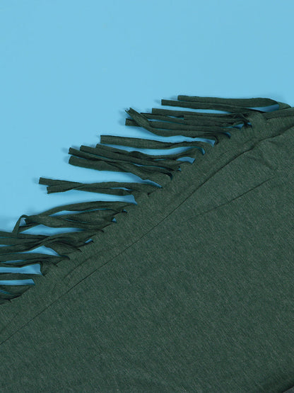 Cotton Fringe Flare Jumpsuit