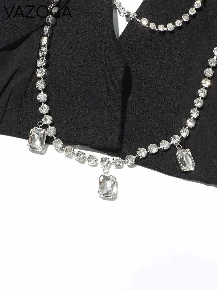 Olivia Rhinestone Bow Mini Skirt Set