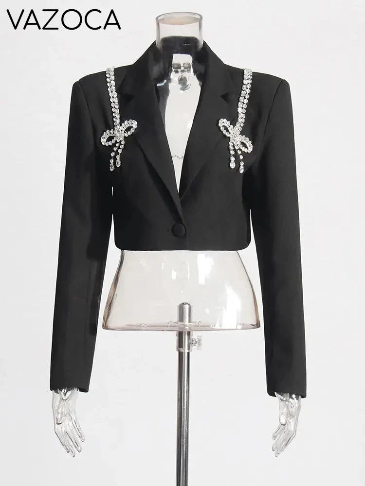 Olivia Rhinestone Bow Mini Skirt Set