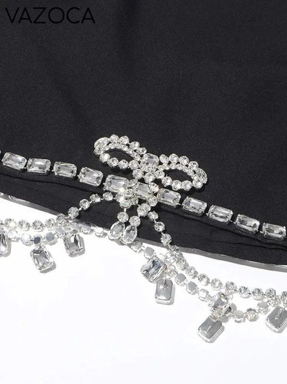 Olivia Rhinestone Bow Mini Skirt Set