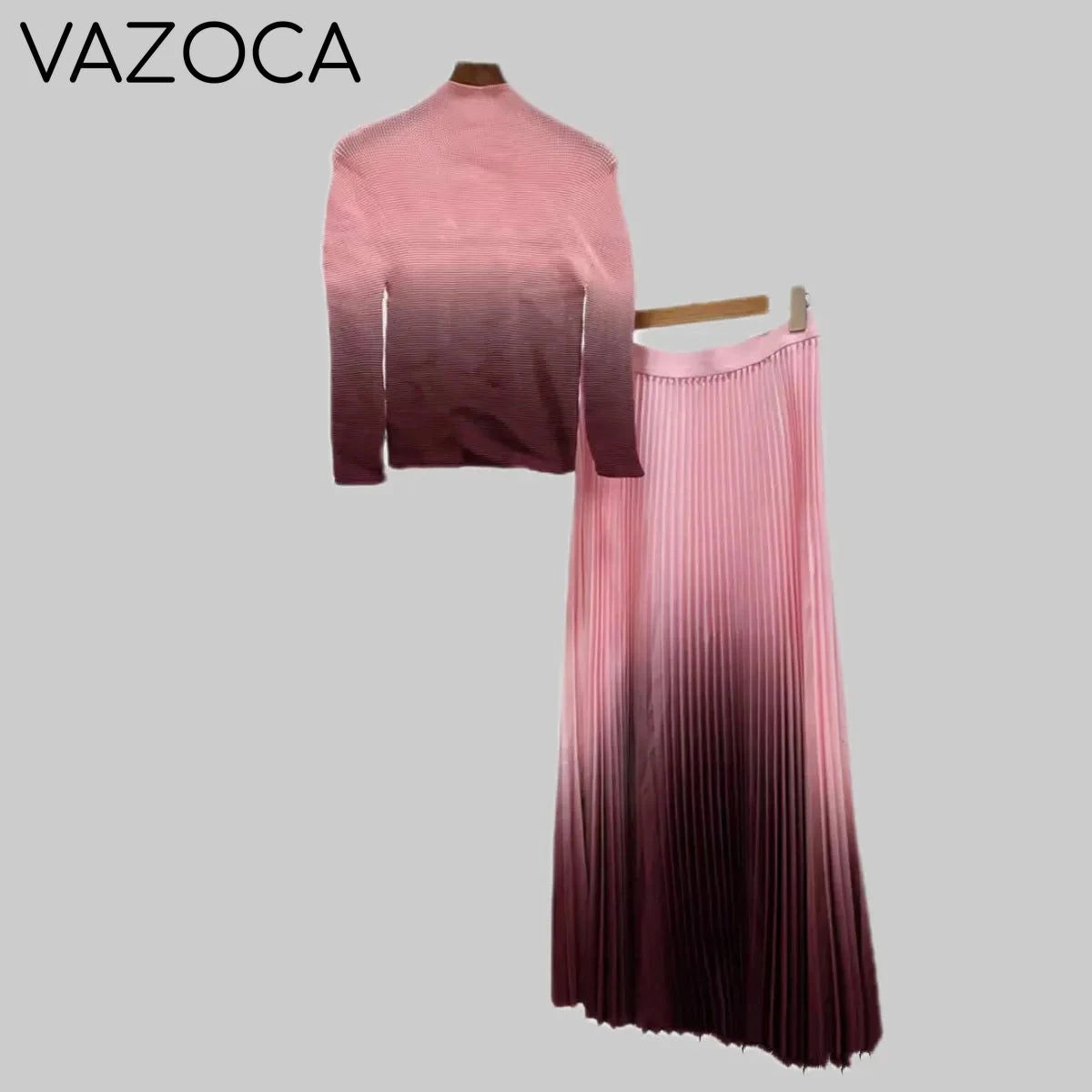 Paris Gradient Pleated Skirt Set