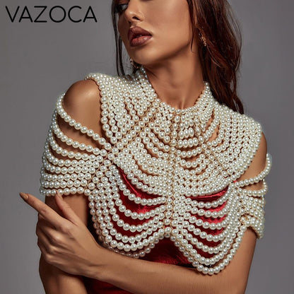 Pearl Bustier Beaded Crop Top