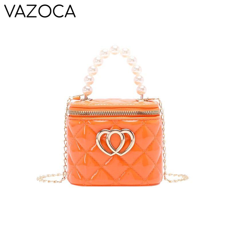 Pearl Heart Mini Tote Bucket Bag