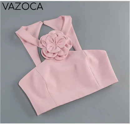 Pink Flower Decorative Skirt Set
