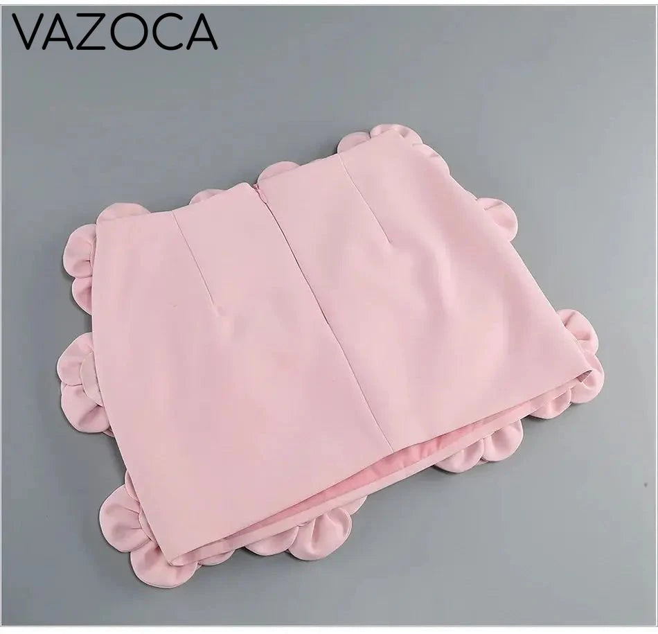 Pink Flower Decorative Skirt Set