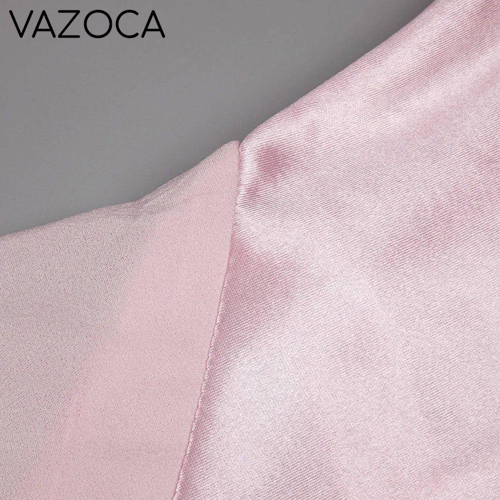 Pink Satin Chiffon Dress