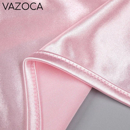 Pink Satin Chiffon Dress