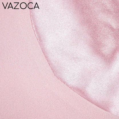 Pink Satin Chiffon Dress