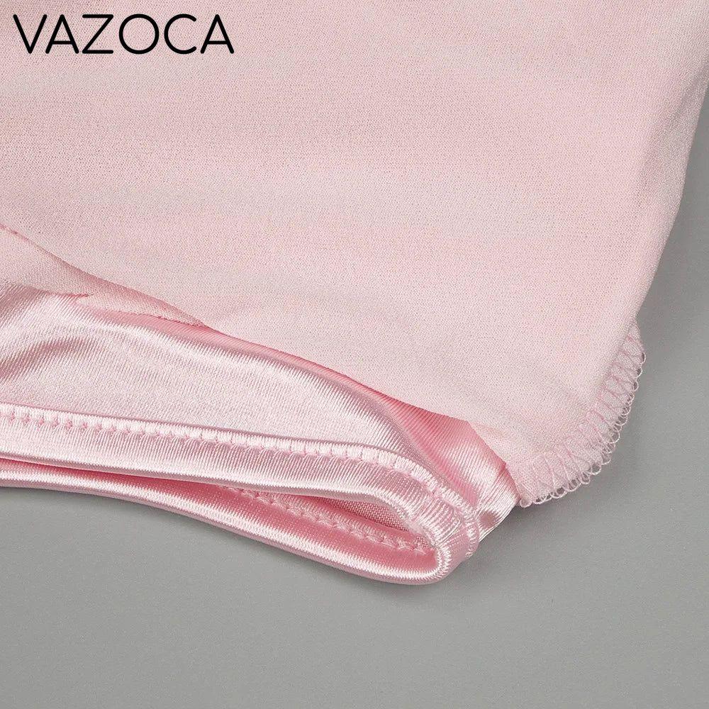 Pink Satin Chiffon Dress