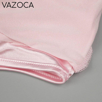Pink Satin Chiffon Dress