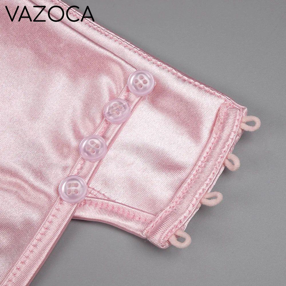 Pink Satin Chiffon Dress
