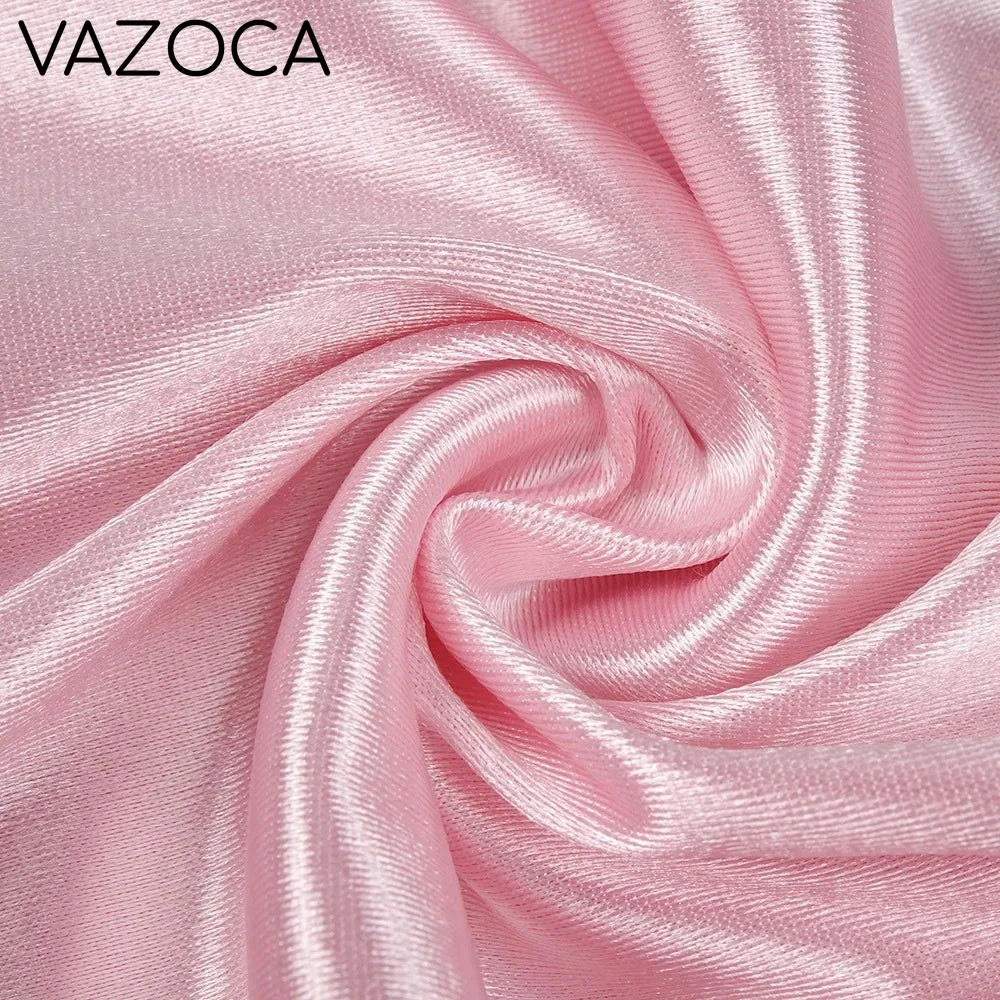 Pink Satin Chiffon Dress