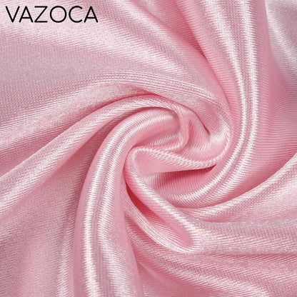 Pink Satin Chiffon Dress
