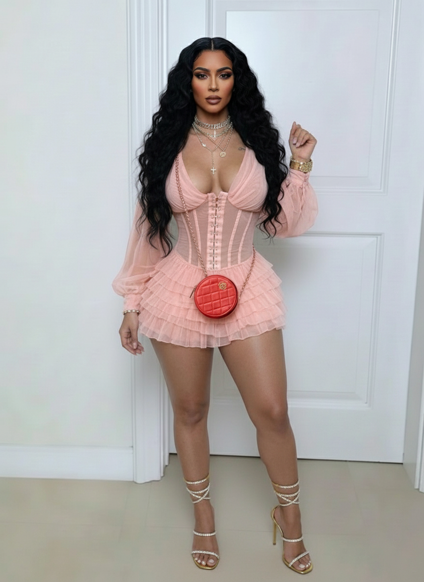 V-Neck Frilled Romper