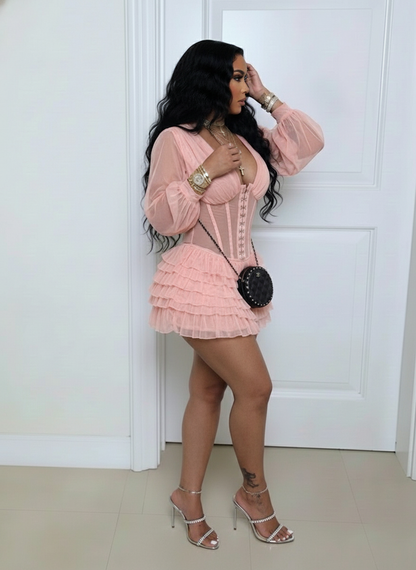 V-Neck Frilled Romper