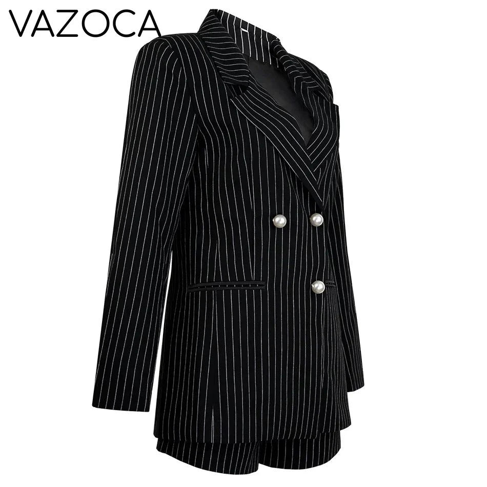 Pinstripe Blazer Short Set