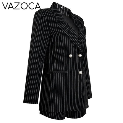 Pinstripe Blazer Short Set
