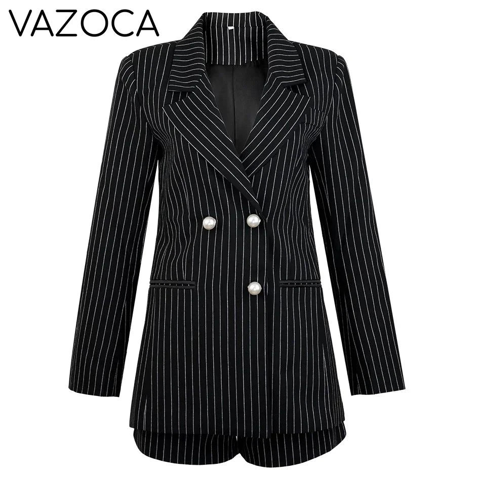 Pinstripe Blazer Short Set