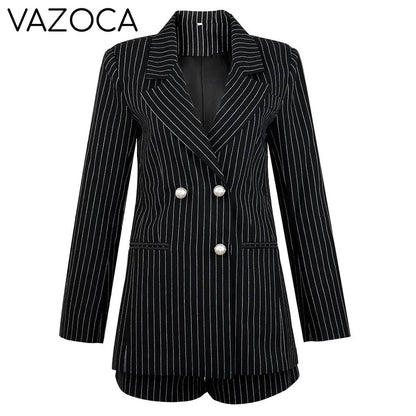 Pinstripe Blazer Short Set