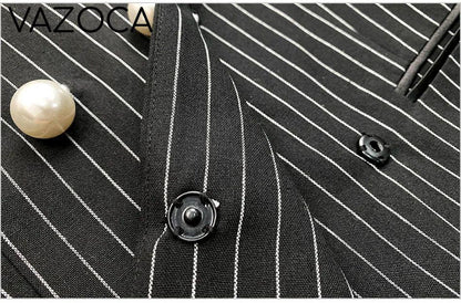 Pinstripe Blazer Short Set