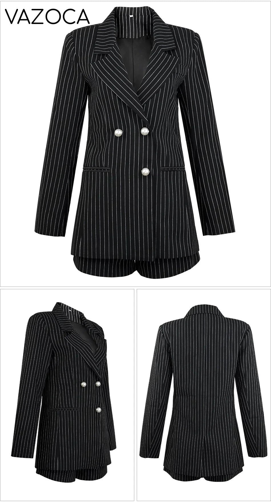Pinstripe Blazer Short Set