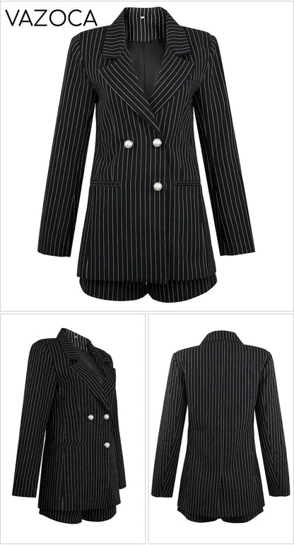 Pinstripe Blazer Short Set
