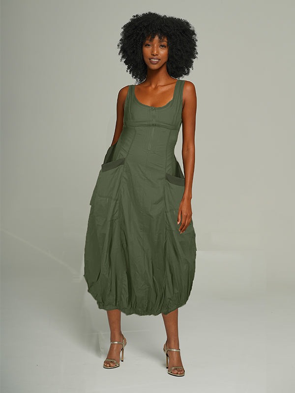 Sleeveless Cutout Cargo Dress -- sold out