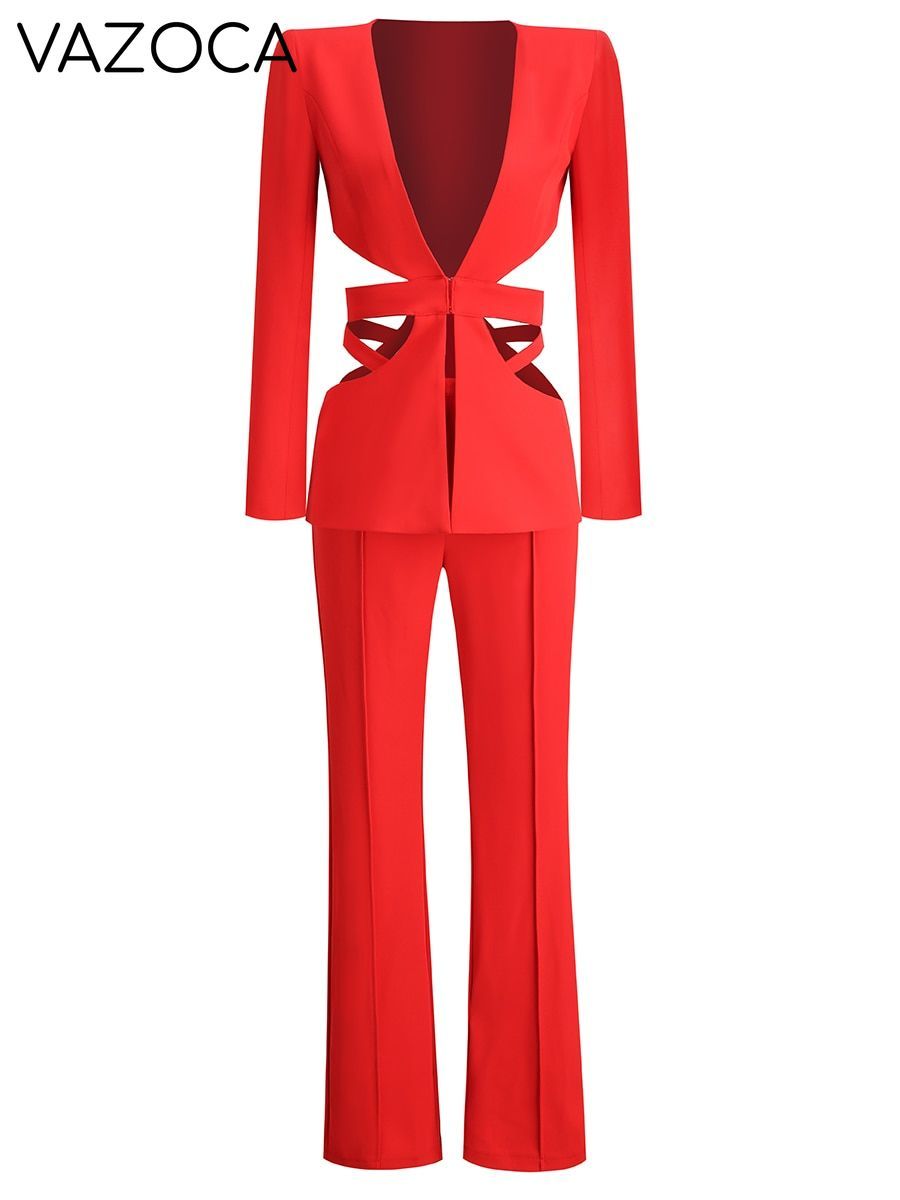 Red Ruby Blazer Pants Set