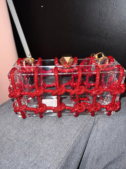 Rhinestone Rope Clear Box Handbag