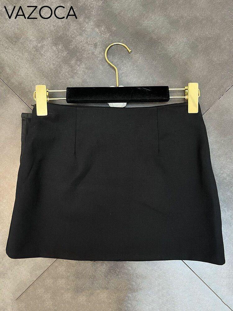 Rhinestone Buckle Mini Skirt